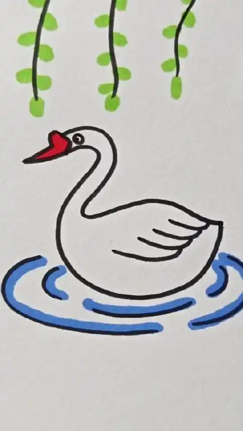 一起来画大白鹅_简笔画