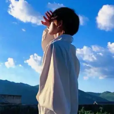 男生头像蓝色系帅气