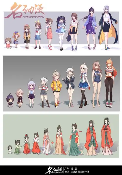 不同风格的人身比例女|动漫|其他动漫|名动漫cg数娱_原创作品-站酷