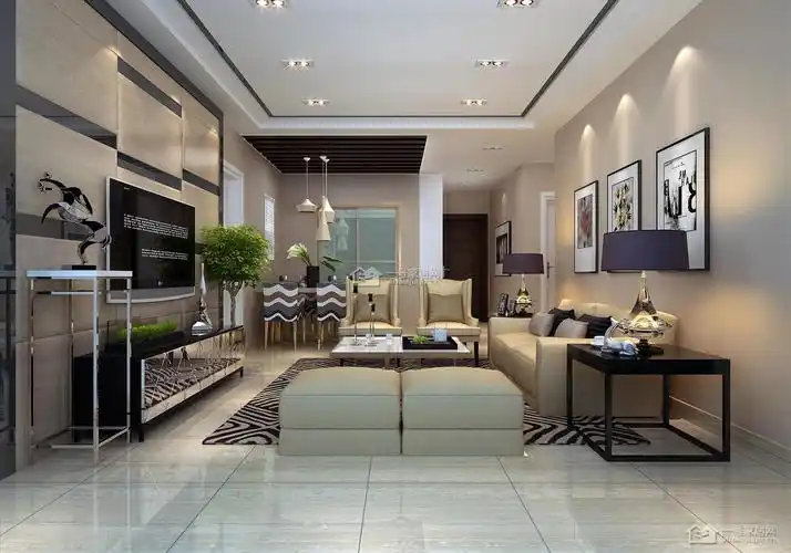 现代102平米三房二厅二卫装修案例