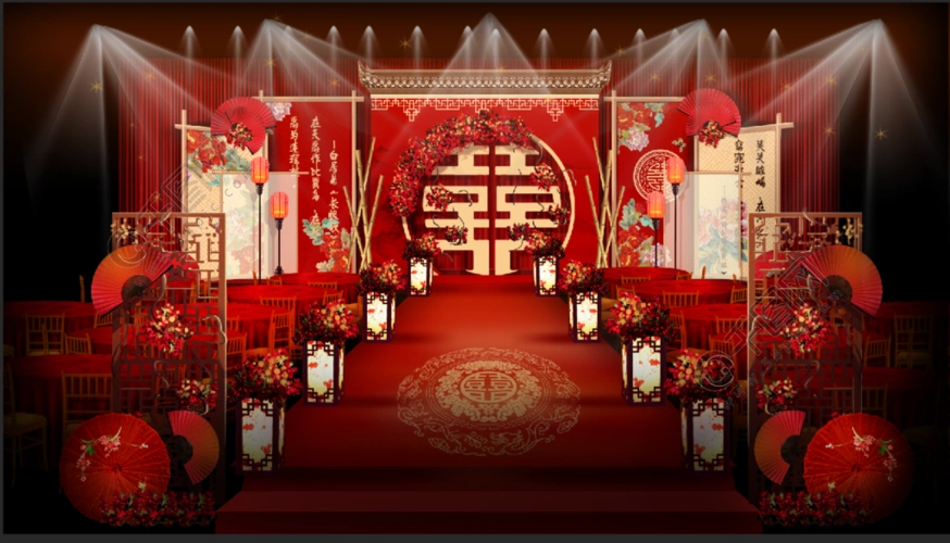 中式婚礼中国风效果图