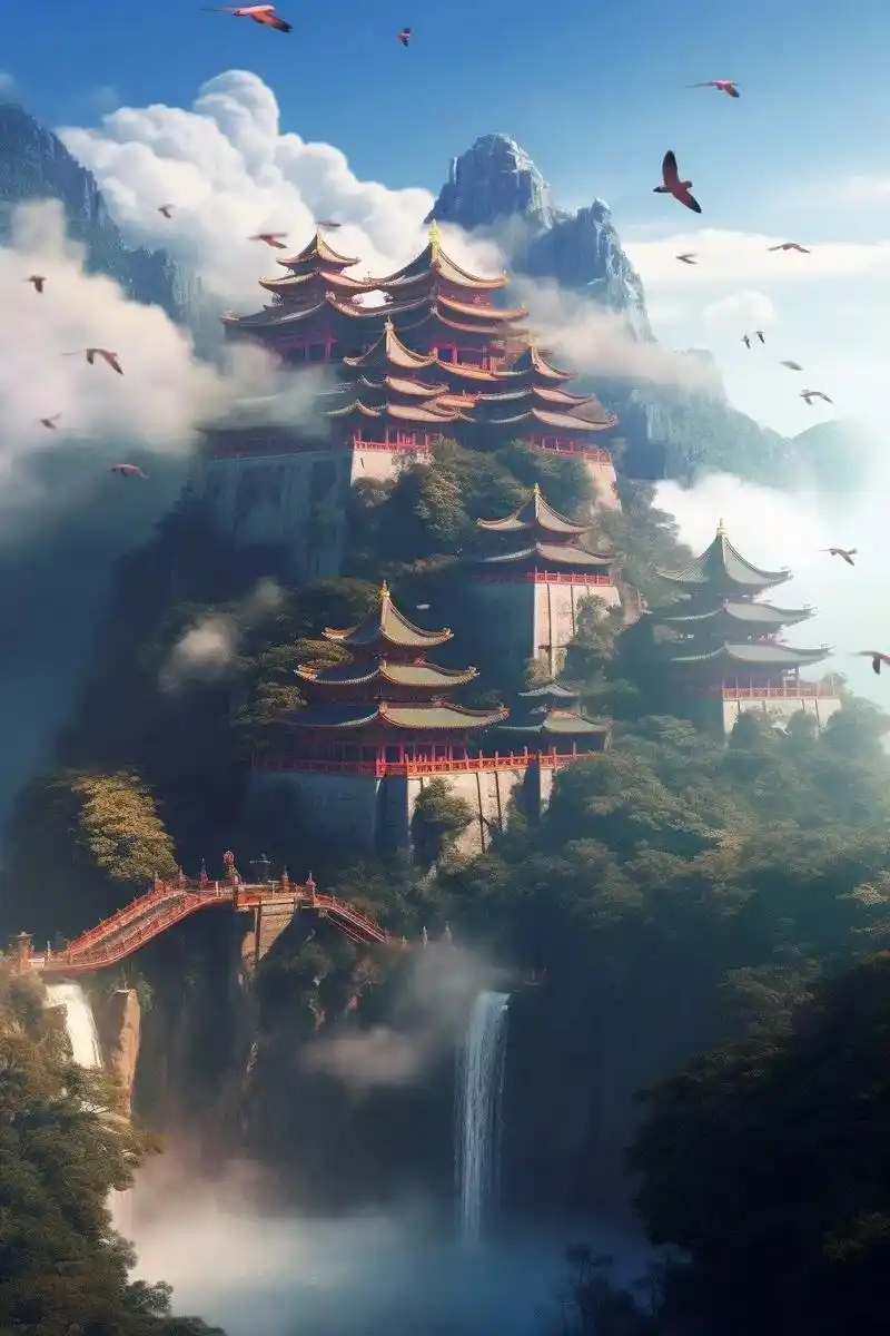 天上宫阙|东方美学.#治愈系风景 #云雾缭绕人间仙境 #古风 - 抖音