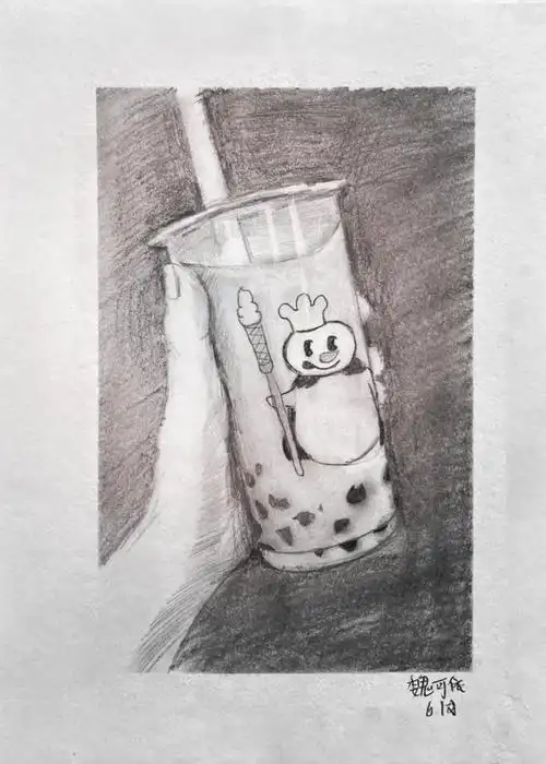 96蜜雪冰城奶茶简笔画教程04