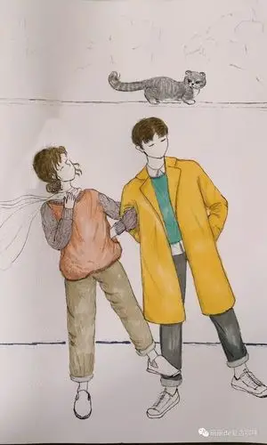 马克笔手绘情侣再来一对,教你圣诞节花样撒狗粮