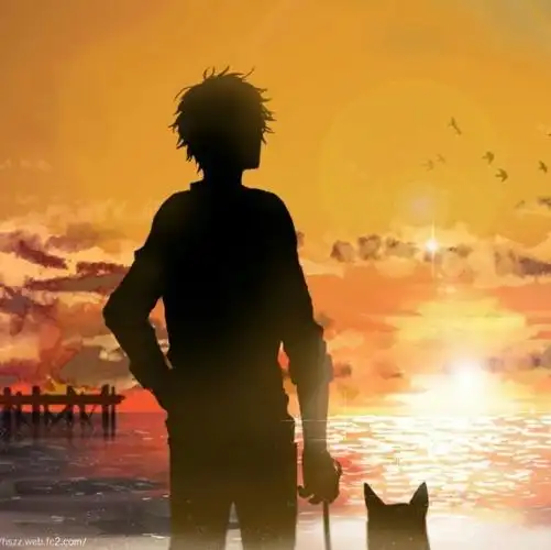 唯美系情头男头剪影二次元dog面朝大海群雁高清