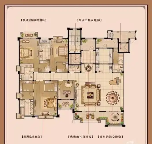 500平米纯正的奢华大平层梦幻住宅就是这样吧