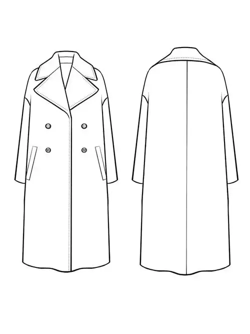 服装款式图大衣款式图