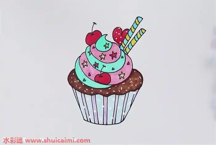 甜品怎么画甜品简笔画步骤