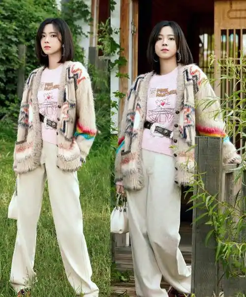 原创女明星毛衣开衫穿搭合集孟美岐酷帅杨幂减龄娜扎高级