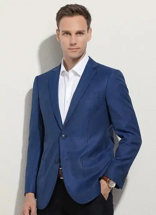 男春秋商务休闲西服男士单西便服薄款中青年修身外套抗皱yg030 深蓝色