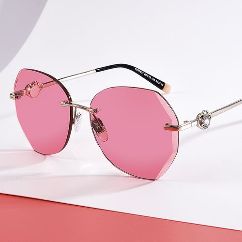 2020新款无框切边太阳镜女时尚潮流眼镜框男开车专用防紫外线透明