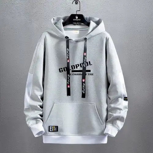 goldpool高尔普男休闲插色连帽卫衣潮流百搭袋鼠口袋长袖运动衫