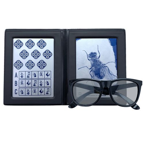 立体视检测图苍蝇蝴蝶随机点图立体视觉偏振titmus检查图 苍蝇图 眼镜