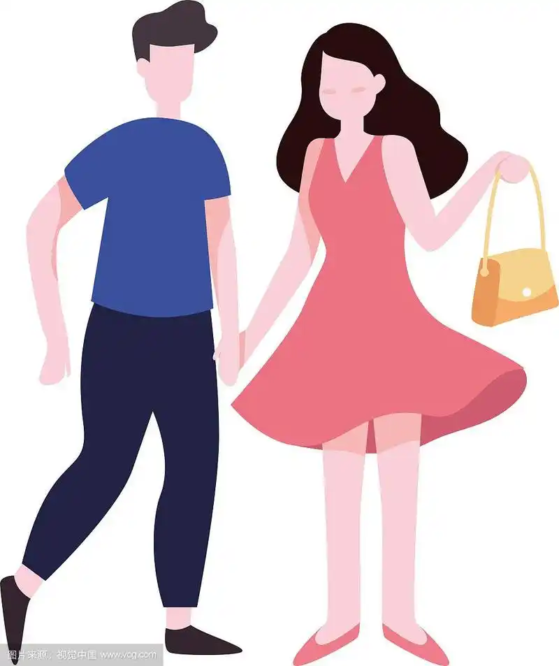 约会逛街的情侣