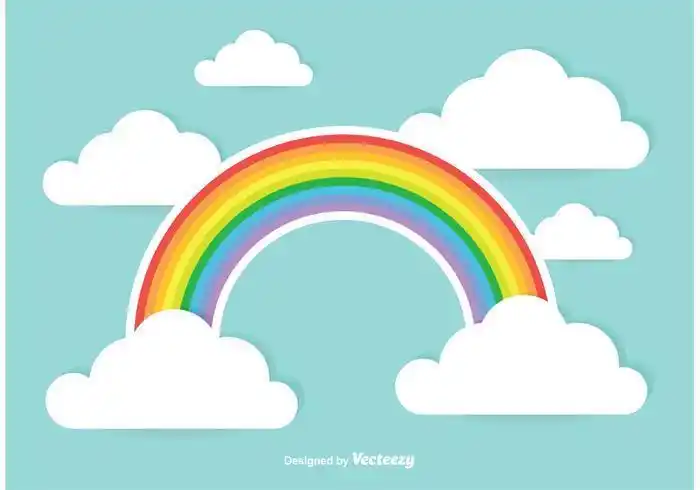 可爱的彩虹插图