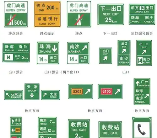 交通标志牌颜色说明