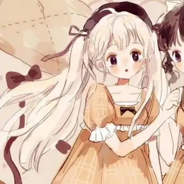 qq手绘可爱女生姐妹头像一对两张,闺蜜头像图片-回车桌面