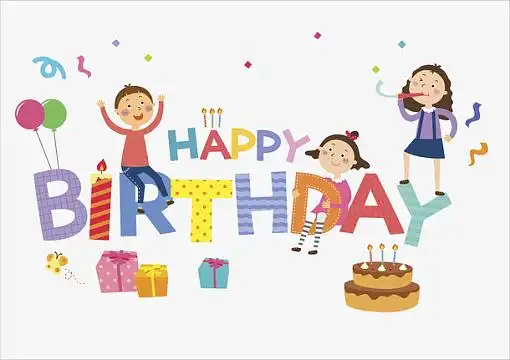卡通过生日的孩子免抠图
