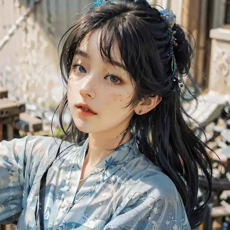 原创古风头像.轻纱薄雾笼青山,独立雨中少女闲.发鬓浸湿清 - 抖音