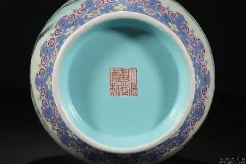 清代,"大清道光年制"粉彩乘槎访仙人双耳赏瓶