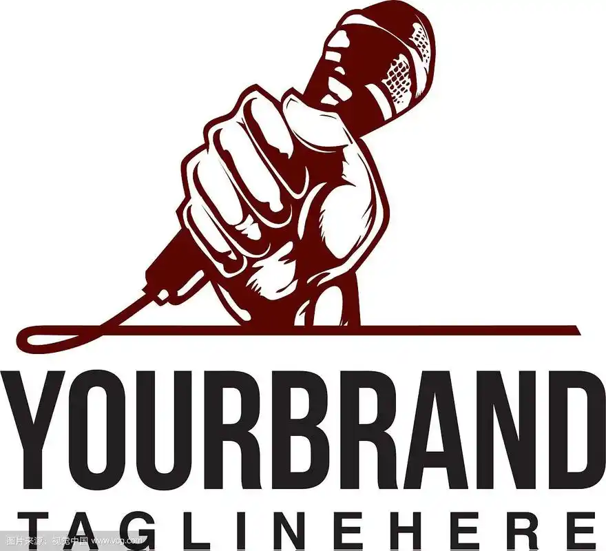 手握麦克风标志设计