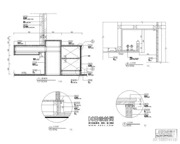 酒店自助餐厅台节点详图施工图下载