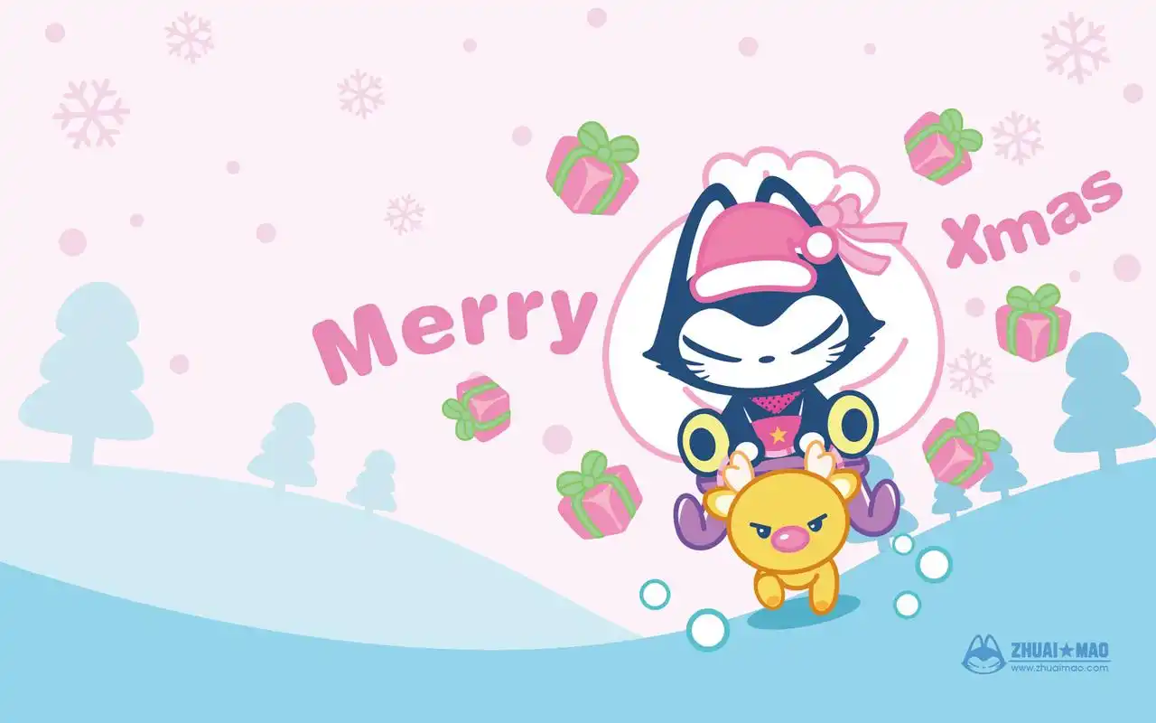 卡通可爱圣诞节图片宽屏电脑桌面主题壁纸(三)