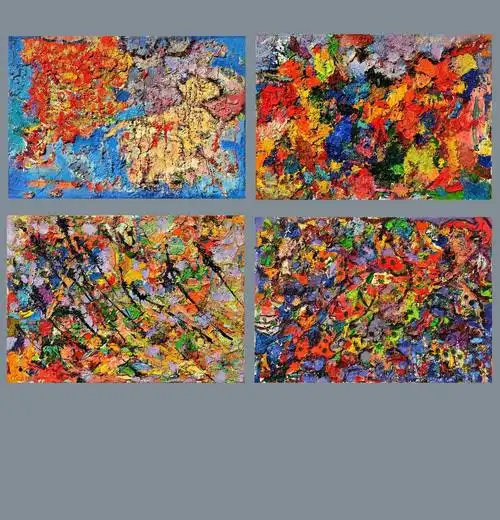 色彩构成四联画