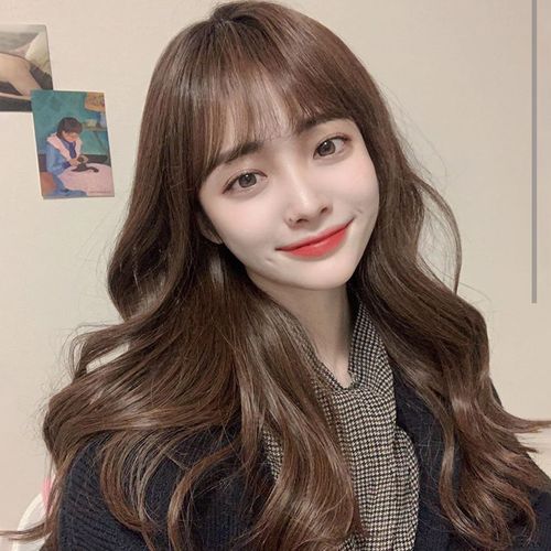 假发女长发大波浪长卷发网红空气刘海气质修脸自然全头套式假发套