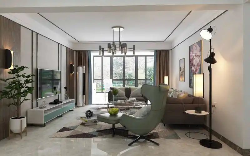 龙泉壹号温馨135平三居室客厅装修案例_装信通网效果图