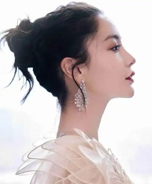 在网民们晒黑的精致图中,angelababy的侧脸真的很棒,她的五感比例完全