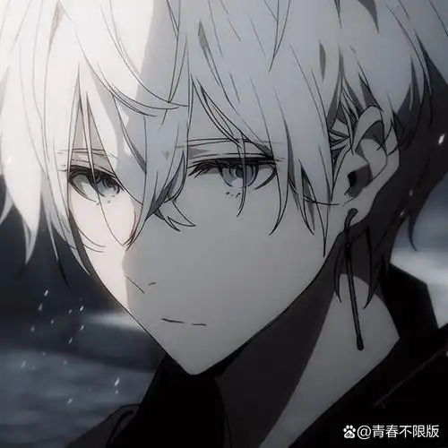 男生头像|动漫男头|冷酷白毛