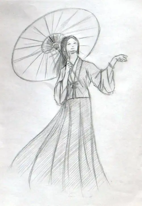 人物简笔画女子美女简笔画古装全身美女古装简笔画简笔画画古装美女