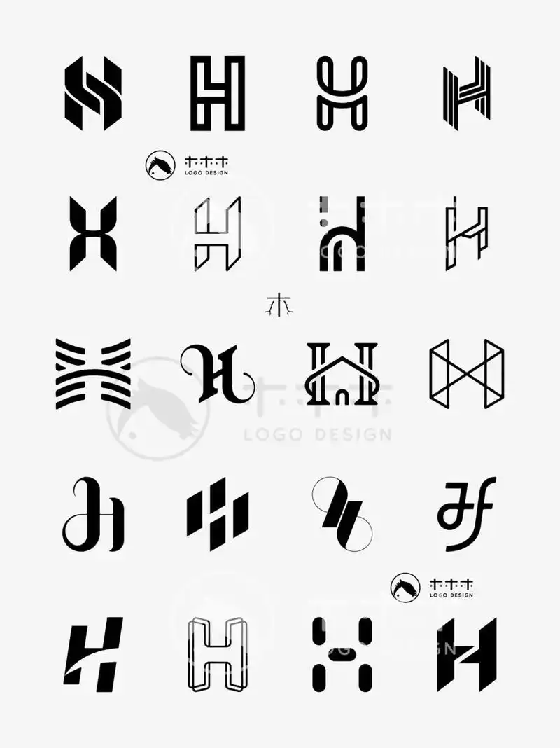 logo设计|200个字母h的创意变形78 收集了200个字母h的各种形态演变