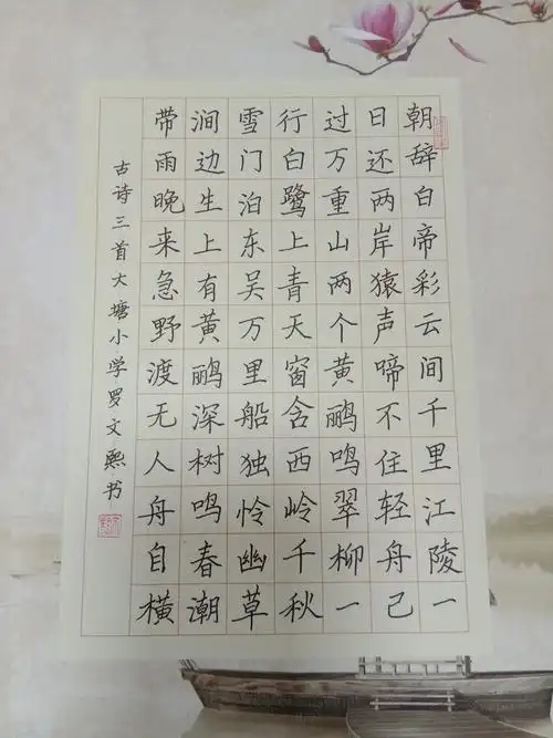 埔寨中心小学举行教师硬笔书法比赛