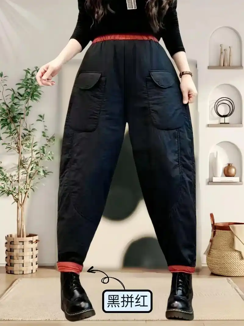 复古冬季新款棉裤