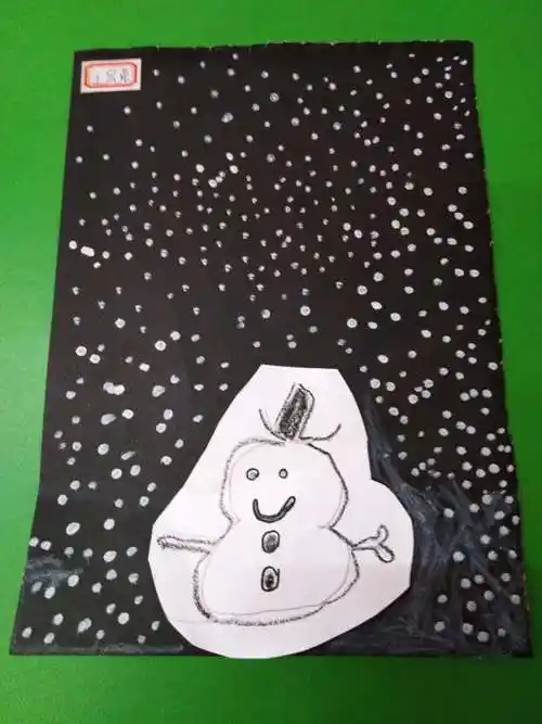 棉签点画——《下雪了》