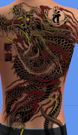 非替换男性纹身mod如龙系列背部纹身桐生一马