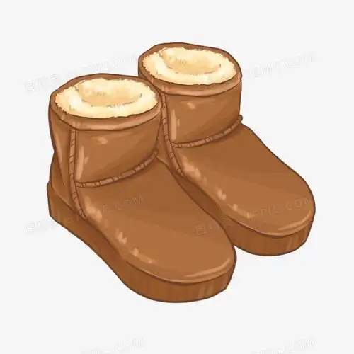 手绘雪地靴免抠元素