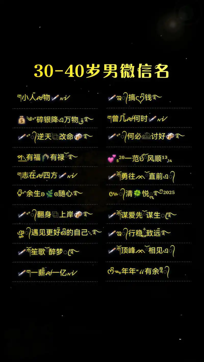 30-40岁男微信名.2025最火抖音昵称男,30-40岁男 - 抖音