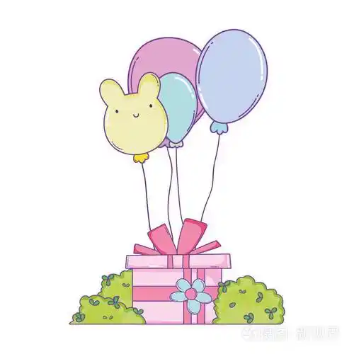 生日礼盒气球可爱的卡通片