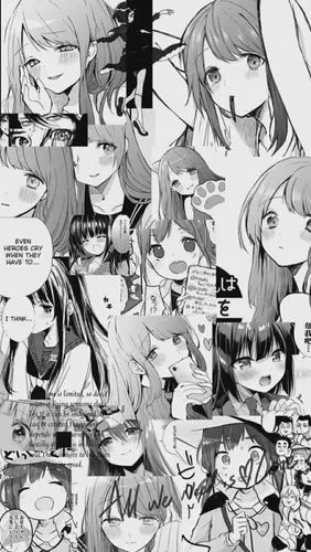 日漫黑白拼接壁纸