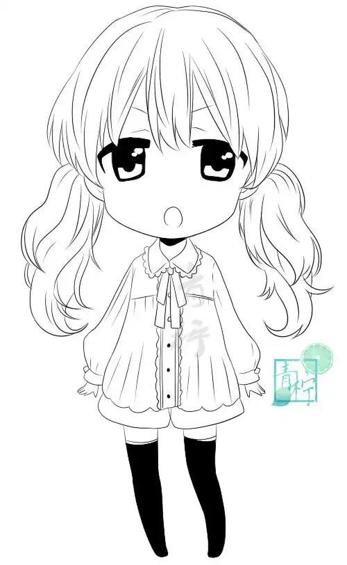 橡皮章素材双马尾