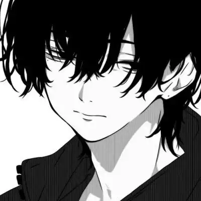 帅气动漫男生头像黑白图片