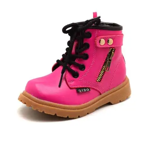 「图」新款外贸童靴 真皮大棉二棉童鞋批发 韩版牛筋