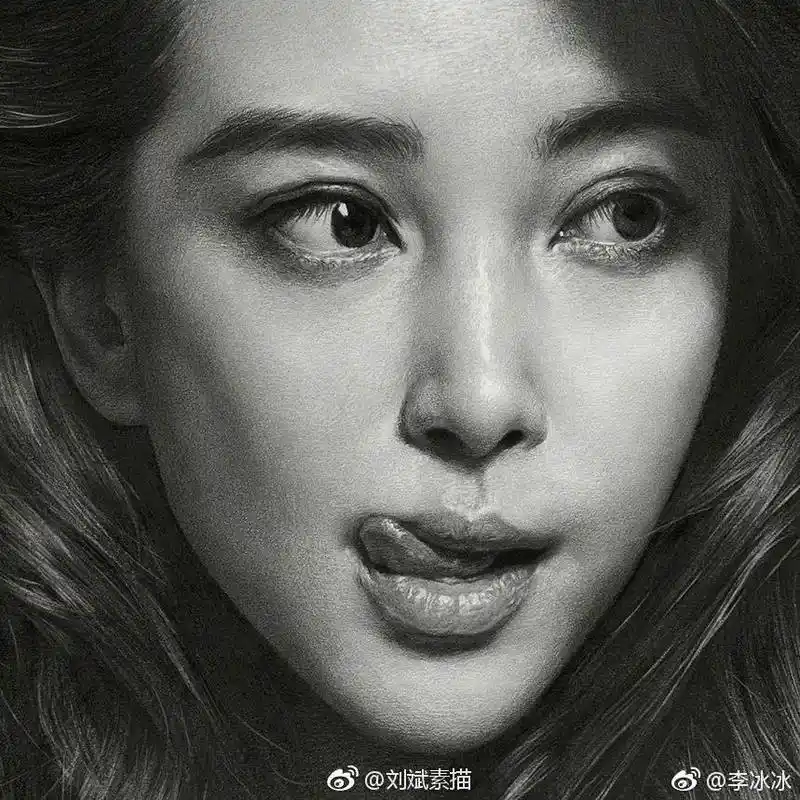 李冰冰素描画像与真人相似度百分之百