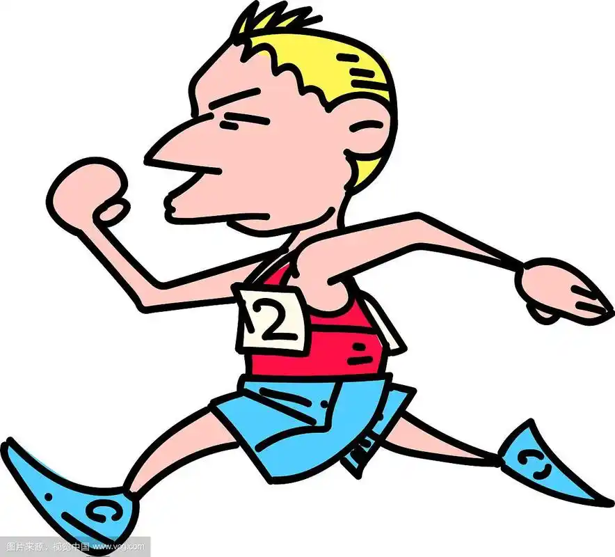 卡通手绘马拉松运动员形象