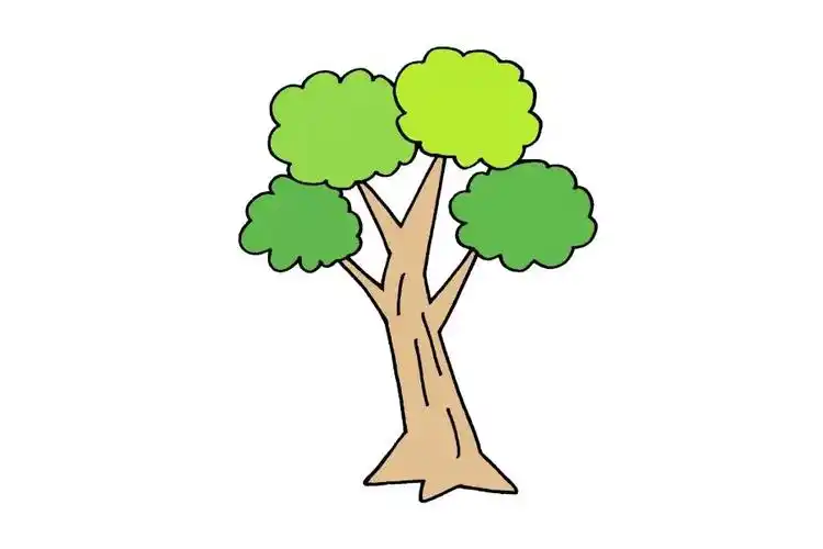 简单的大树怎么画,大树简笔画怎么画--简笔画大全