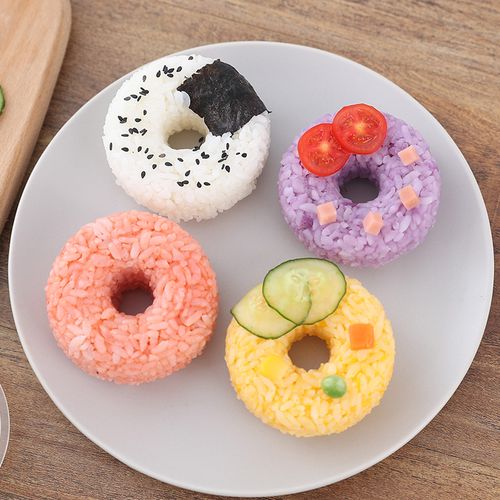 自制甜甜圈饭团磨具趣味宝宝吃饭辅食模具日式创意压米饭造型工具