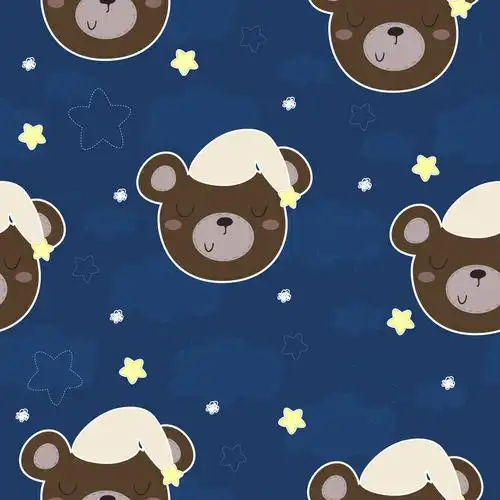 可爱,无缝,图案,有趣,泰迪熊,矢量,插画